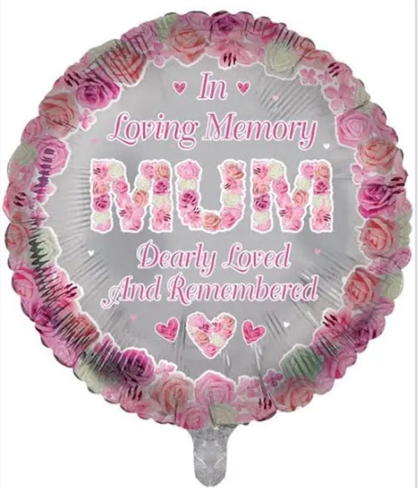18” In Loving Memory Foil Balloon - Mum Round The Ultimate Balloon And Party Shop Cheltenham & Gloucester Balloons & Fancy Dress 