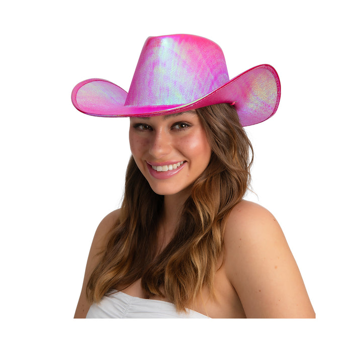 Cowboy Iridescent Hat - Pink