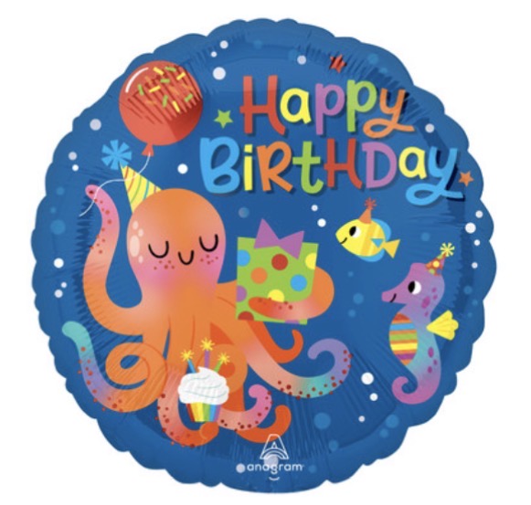 18” Round Birthday Foil Balloon - Under The Sea The Ultimate Balloon And Party Shop Cheltenham & Gloucester Balloons & Fancy Dress 