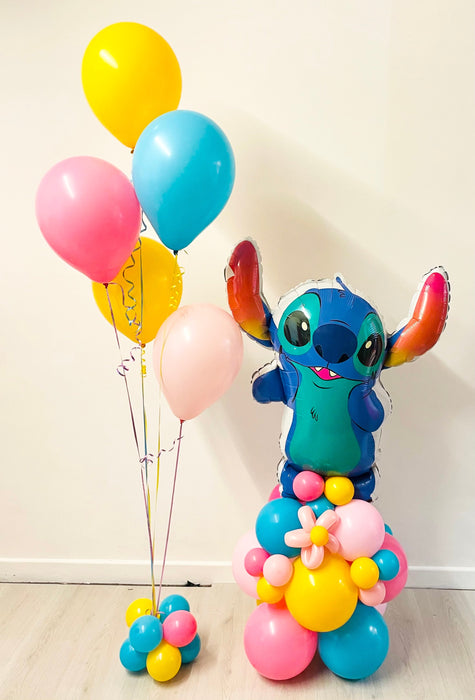 Stitch Themed Balloon Stacks & Boquet Package The Ultimate Balloon And Party Shop Cheltenham & Gloucester Balloons & Fancy Dress 