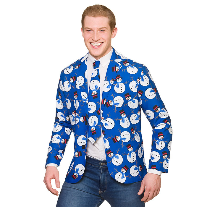 Christmas Jacket & Tie Set - Snowman Print