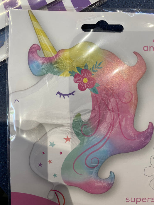 32" Foil Unicorn Large Printed Balloon - Colourful Pastel The Ultimate Balloon And Party Shop Cheltenham & Gloucester Balloons & Fancy Dress 