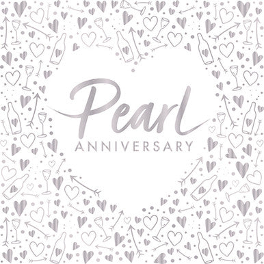 30th Pearl Anniversary Foil Stamped Napkins