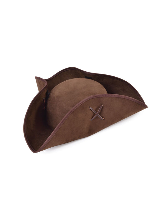 Suede Pirate Tricorn - Brown