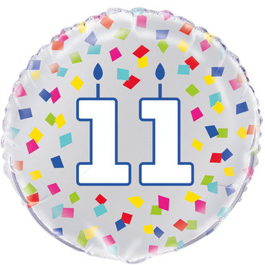 18" Foil Age 11 Balloon - Bright