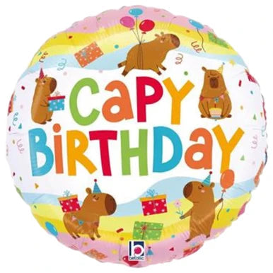 18” Capybara Birthday Foil Balloon The Ultimate Balloon And Party Shop Cheltenham & Gloucester Balloons & Fancy Dress 