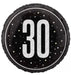 18" Foil Age 30 Balloon - Black/Silver The Ultimate Balloon And Party Shop Cheltenham & Gloucester Balloons & Fancy Dress 