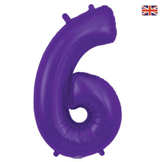 Large Number Purple 34” Foil Balloon - 6