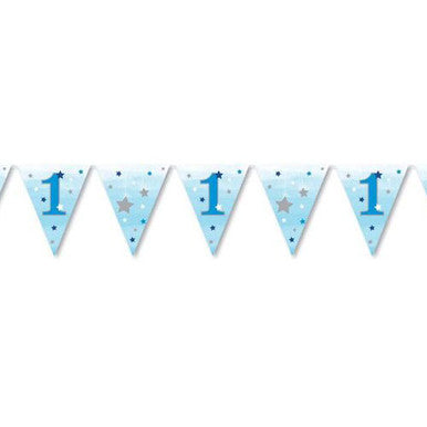 Age 1 Birthday Bunting - Blue