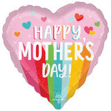 18" Mother's Day Foil Balloon - Heart Stripes