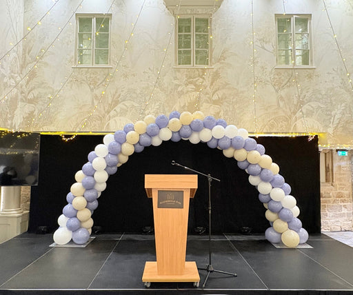 Corporate Outdoor/Indoor Spiral Balloon Arch - Stormy Blue/White The Ultimate Balloon And Party Shop Cheltenham & Gloucester Balloons & Fancy Dress 