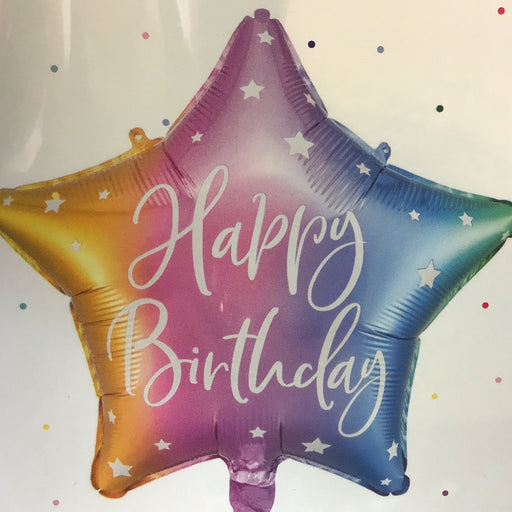 18" Foil Pastel Ombre Star Birthday Foil Balloon