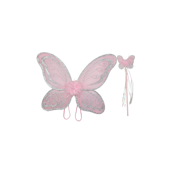 Fairy Wings & Wand Set - Pink