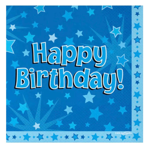 Happy Birthday Napkins - Blue The Ultimate Balloon And Party Shop Cheltenham & Gloucester Balloons & Fancy Dress 