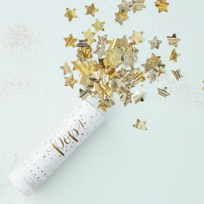 Gold Foil Stars Confetti Cannon (15cm)