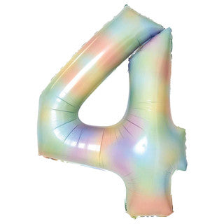 Large Number Pastel Rainbow 34” Foil Balloon - 4