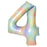 Large Number Pastel Rainbow 34” Foil Balloon - 4