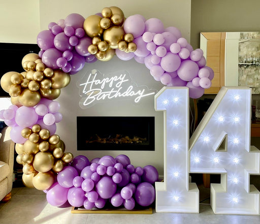 Birthday Organic Circle Balloon Arch - Purple