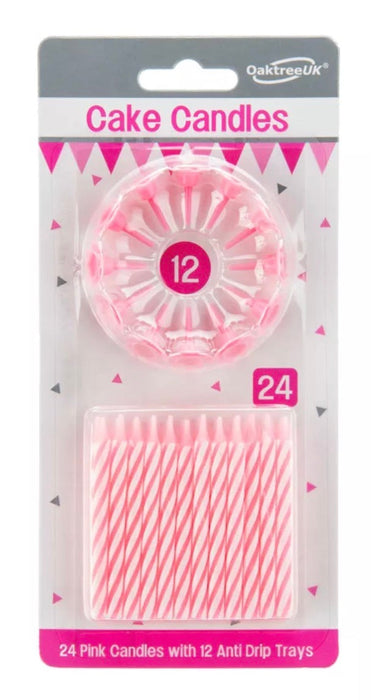 Candle & Cake Holders Set - Pink The Ultimate Balloon And Party Shop Cheltenham & Gloucester Balloons & Fancy Dress 