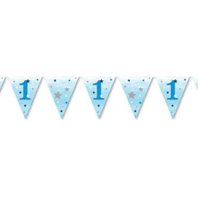 Age 1 Birthday Bunting - Blue The Ultimate Balloon And Party Shop Cheltenham & Gloucester Balloons & Fancy Dress 