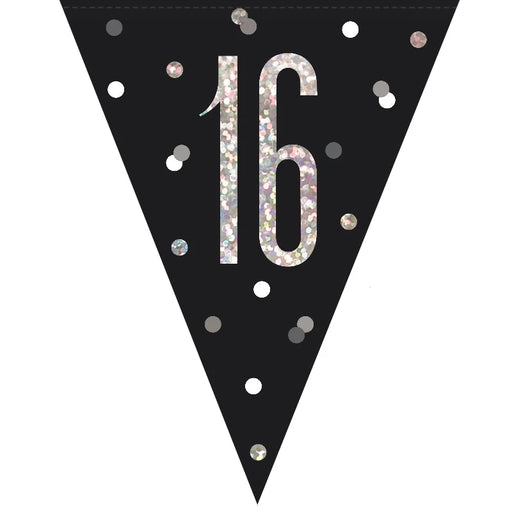 Age 16 Bunting - Black The Ultimate Balloon And Party Shop Cheltenham & Gloucester Balloons & Fancy Dress 
