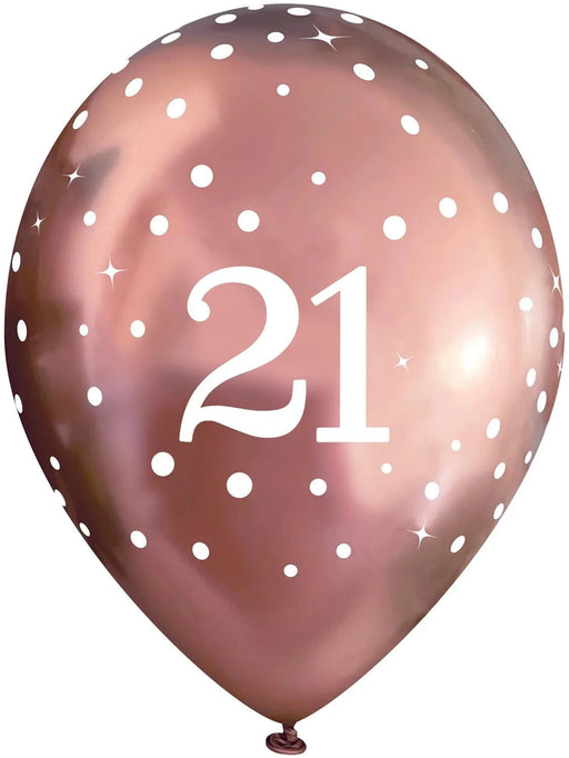Age 21 Birthday Balloons (6pk) - Rose Gold The Ultimate Balloon And Party Shop Cheltenham & Gloucester Balloons & Fancy Dress 