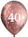 Age 40 Birthday Balloons 6 Pack - Rose Gold The Ultimate Balloon And Party Shop Cheltenham & Gloucester Balloons & Fancy Dress 