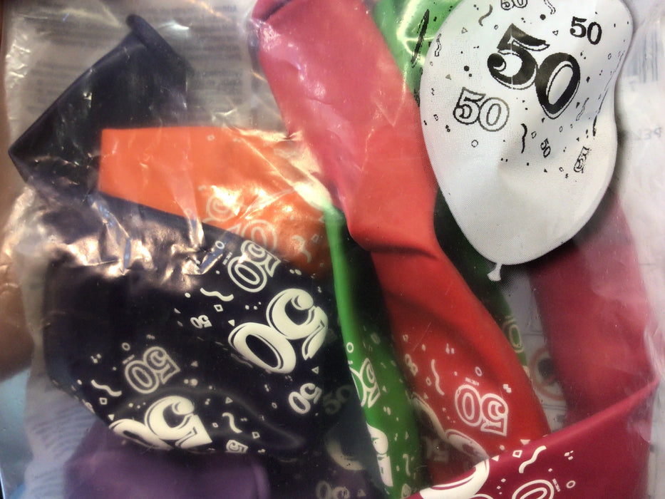 Age 50 Birthday Balloons 6 Pack - Asst The Ultimate Balloon And Party Shop Cheltenham & Gloucester Balloons & Fancy Dress 
