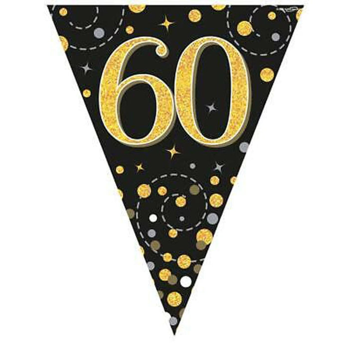 Age 60 Bunting - Black/Gold The Ultimate Balloon And Party Shop Cheltenham & Gloucester Balloons & Fancy Dress 