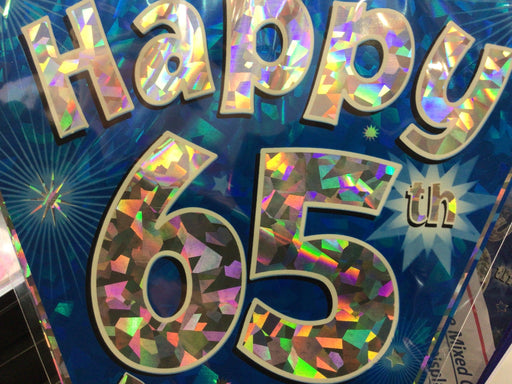 Age 65 Birthday Bunting - Blue/Silver The Ultimate Balloon And Party Shop Cheltenham & Gloucester Balloons & Fancy Dress 