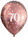 Age 70 Birthday Balloons 6 Pack - Rose Gold The Ultimate Balloon And Party Shop Cheltenham & Gloucester Balloons & Fancy Dress 