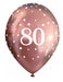 Age 80 Birthday Balloons 6 Pack - Rose Gold The Ultimate Balloon And Party Shop Cheltenham & Gloucester Balloons & Fancy Dress 
