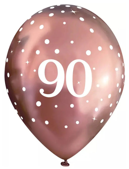 Age 90 Birthday Balloons (6pk) - Rose Gold The Ultimate Balloon And Party Shop Cheltenham & Gloucester Balloons & Fancy Dress 