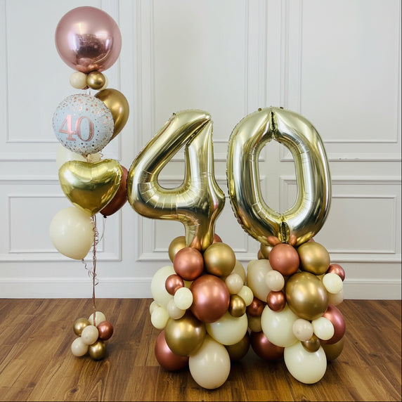 Age Balloon Stack - Double Number - Rose Gold Tones — The Ultimate ...