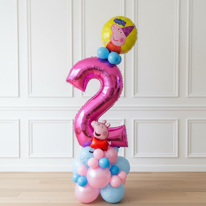 Age Themed Balloon Column - Peppa The Ultimate Balloon And Party Shop Cheltenham & Gloucester Balloons & Fancy Dress 