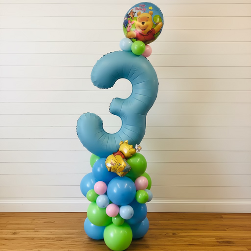 Age Themed Balloon Column - Winnie The Pooh The Ultimate Balloon And Party Shop Cheltenham & Gloucester Balloons & Fancy Dress 