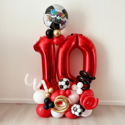 Age Themed Double Balloon Stack - Football The Ultimate Balloon And Party Shop Cheltenham & Gloucester Balloons & Fancy Dress 