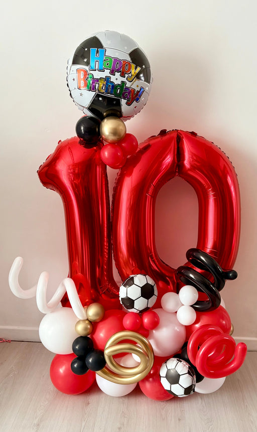Age Themed Double Balloon Stack - Football The Ultimate Balloon And Party Shop Cheltenham & Gloucester Balloons & Fancy Dress 