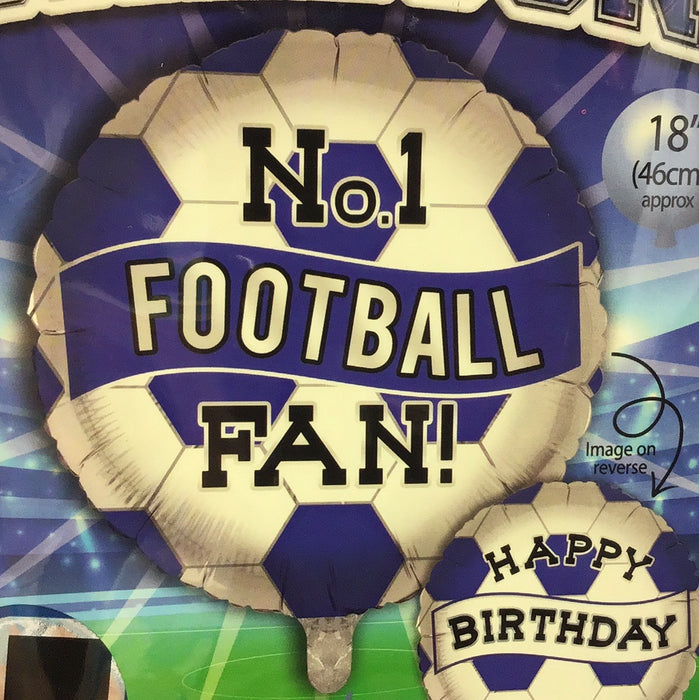 18" Foil No.1 Football Fan Balloon - Blue & White