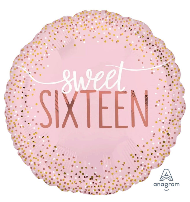 18" Foil Age Sweet 16 Balloon The Ultimate Balloon And Party Shop Cheltenham & Gloucester Balloons & Fancy Dress 