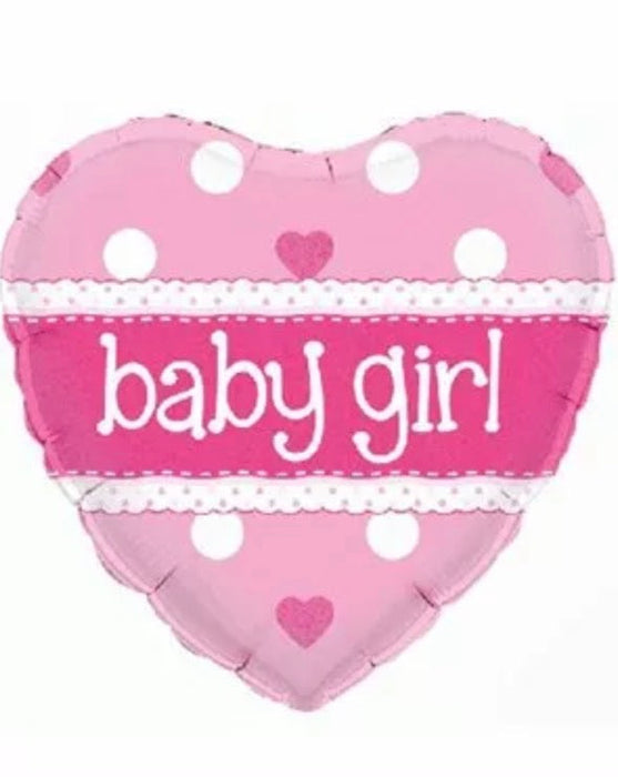 18" Foil Baby Girl Heart Balloon The Ultimate Balloon And Party Shop Cheltenham & Gloucester Balloons & Fancy Dress 