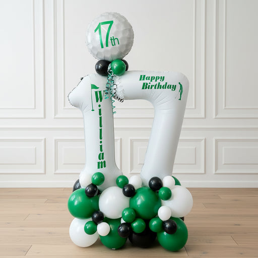 Personalised Age Themed Double Balloon Stack - Golf The Ultimate Balloon And Party Shop Cheltenham & Gloucester Balloons & Fancy Dress 