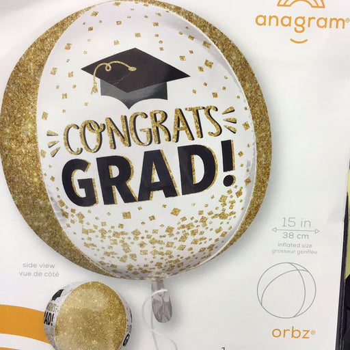 15" Foil Congrats Grad Orbz Balloon