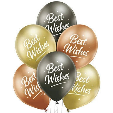 Best Wishes Asst Colour Balloons (6pk) The Ultimate Balloon And Party Shop Cheltenham & Gloucester Balloons & Fancy Dress 