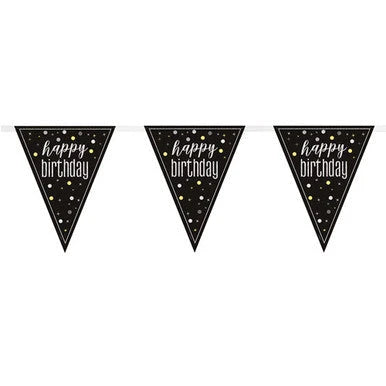 Birthday Bunting - Black The Ultimate Balloon And Party Shop Cheltenham & Gloucester Balloons & Fancy Dress 