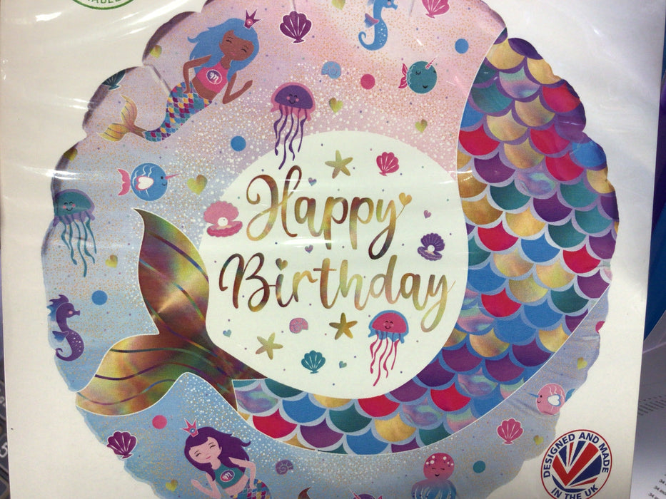 Birthday Foil Balloon - Mermaid Tail Bright The Ultimate Balloon And Party Shop Cheltenham & Gloucester Balloons & Fancy Dress 