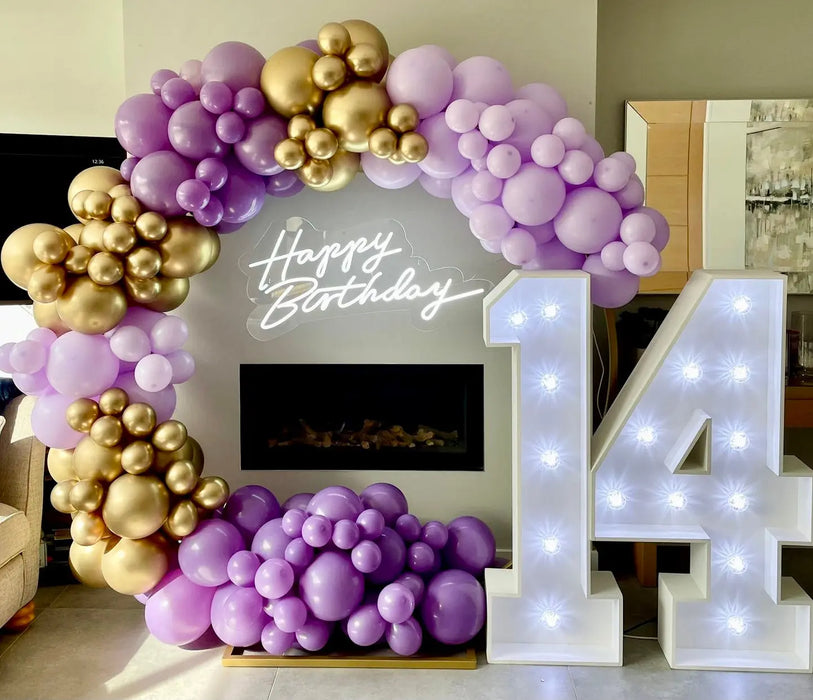 Birthday Organic Circle Balloon Arch - Purple The Ultimate Balloon And Party Shop Cheltenham & Gloucester Balloons & Fancy Dress 