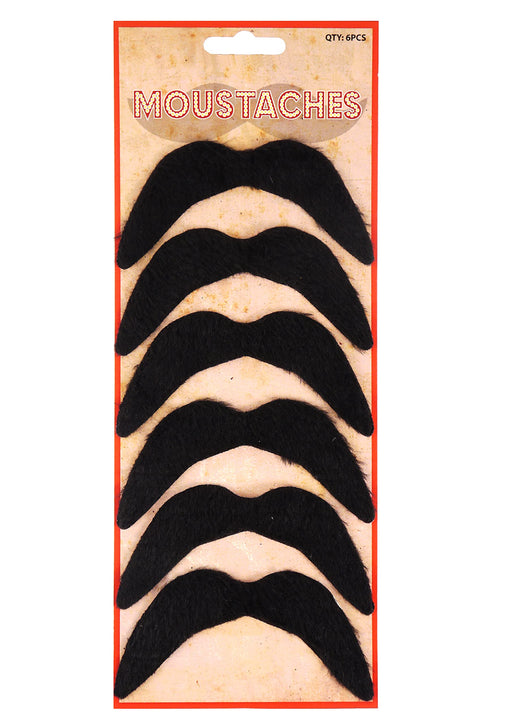 Black Moustache Set (6pk) The Ultimate Balloon And Party Shop Cheltenham & Gloucester Balloons & Fancy Dress 