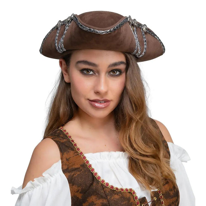 Brown Pirate Tricorn Hat The Ultimate Balloon And Party Shop Cheltenham & Gloucester Balloons & Fancy Dress 