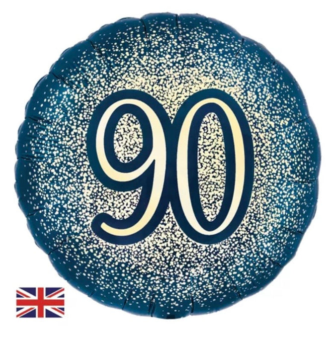 18" Foil Age 90 Balloon - Navy Blue/Gold The Ultimate Balloon And Party Shop Cheltenham & Gloucester Balloons & Fancy Dress 